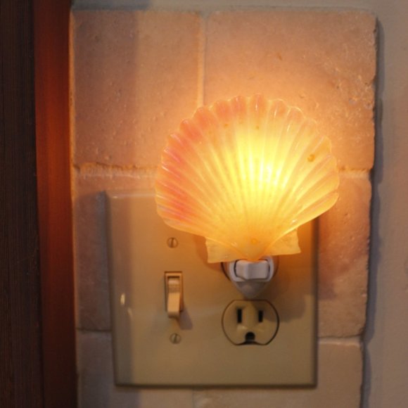 Resin Shell Night Light that Glows in Dark when light is not on - Picture 2 of 4